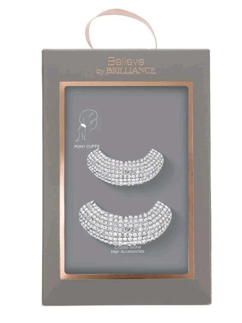 Crystal Stone Silver Pony Cuffs - 2 Pack